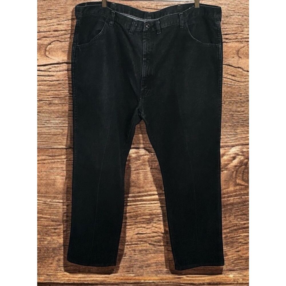 Big Men's Wrangler Straight Fit Jeans Sz 44X30 Black Casual Denim
